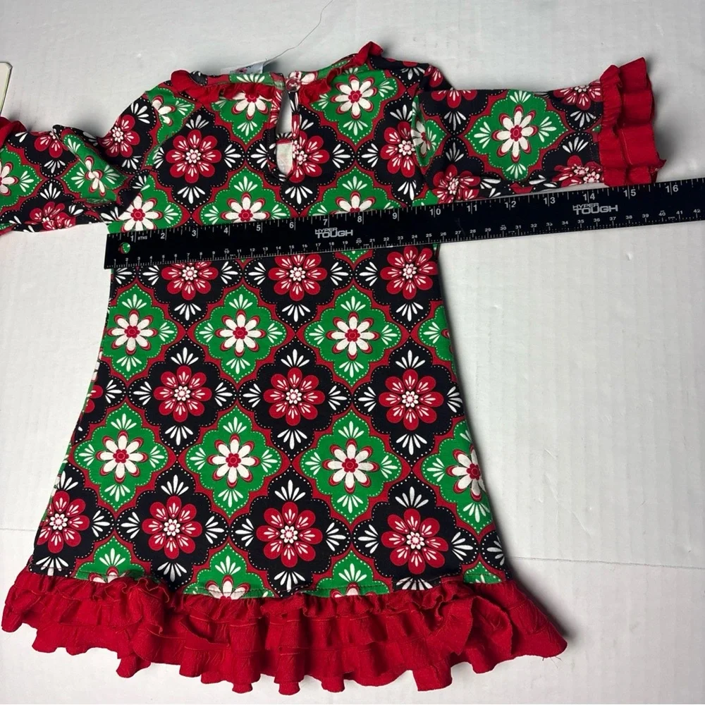 Counting Daisies Baby Girl 18 Months Outfit Dress Bloomer Red Green Black New